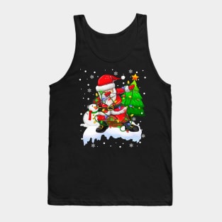 Santa Christmas Lights Dabbing Through The Snow Dabbing Santa Snowman Xmas Tank Top